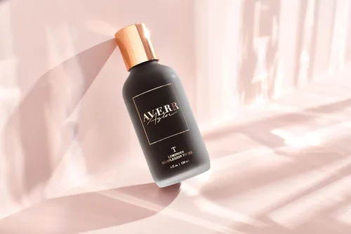 Vista 2 de Averr Aglow Tónico de tez luminoso, cuidado de la piel facial, reduce los brotes de puntos negros y las ojeras, solución natural, tónico facial