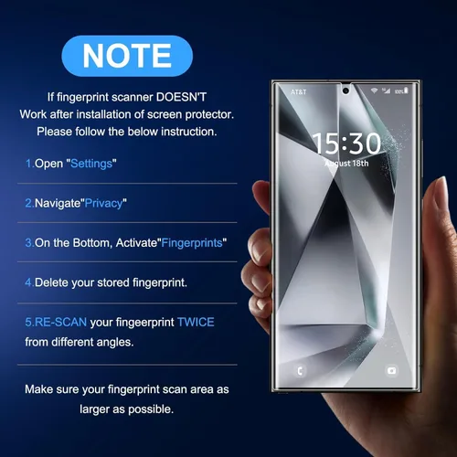 Vista 9 de X-it Protector de pantalla para Samsung Galaxy S23 Ultra/S22 Ultra, privacidad [alineación automática/eliminación de polvo], sin burbujas