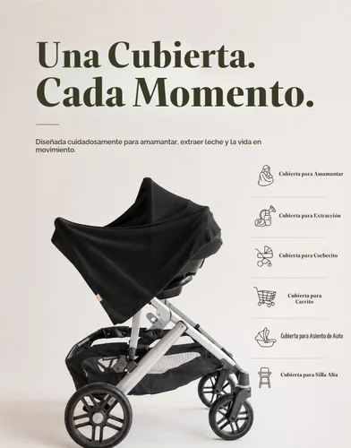Vista 4 de Poncho transpirable para lactancia – Elegante bufanda multiusos para lactancia materna, funda de asiento de coche y manta de bebé para madres Negro