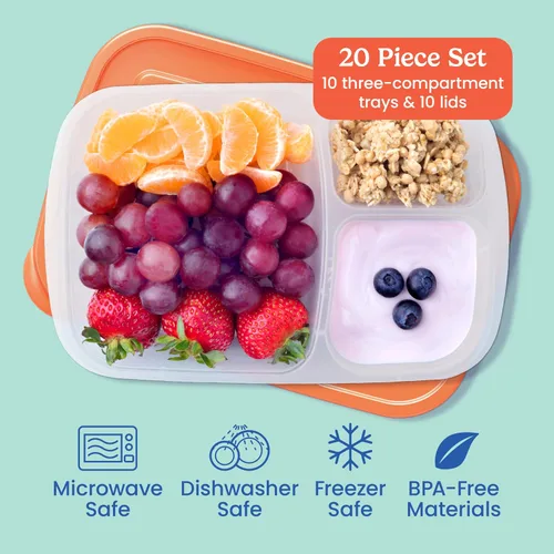 Vista 3 de Bentgo Easyboxes - Loncheras apilables originales - Contenedores de alimentos reutilizables de 3 compartimentos para niños y adultos - Lonchera