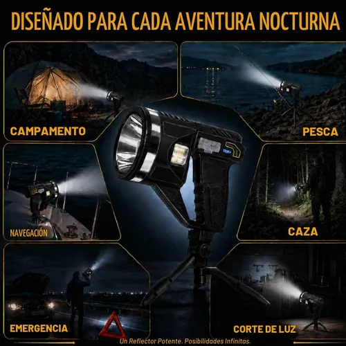 Vista 5 de Proyector recargable súper brillante de 2000000 lúmenes con correa