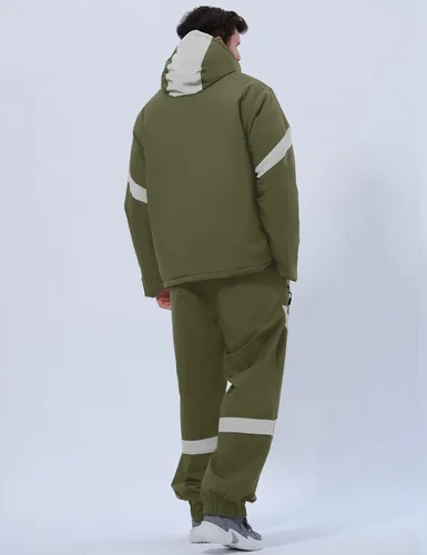 Vista 4 de GEMYSE Men's Ski Suit Waterproof Snow Suit Winter snowboard Jacket and Pants Set Hooded ski outfits with Reflective Trim