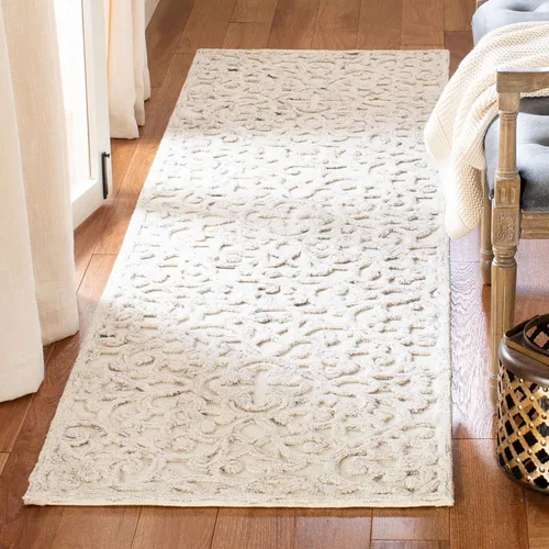 Vista 16 de SAFAVIEH Trace Collection - Alfombra decorativa de 2 x 3 pies, marrón y marfil, lana hecha a mano, ideal para zonas de alto tráfico en entrada, sala