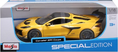 Vista 7 de Maisto 1:18 Edición Especial 2025 Chevrolet Corvette ZR1, Amarillo Metálico