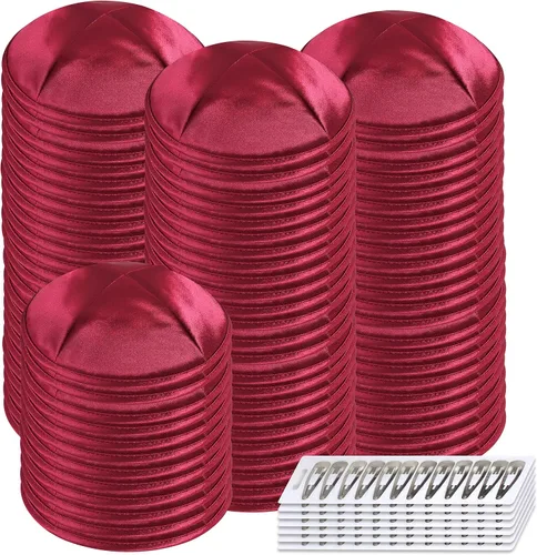 Vista 45 de Zion Judaica Deluxe Satin Kippah Yarmulkes para niños, adolescentes y adultos, 6.25 pulgadas, opciones multicolores, diseño de 4 paneles Negro