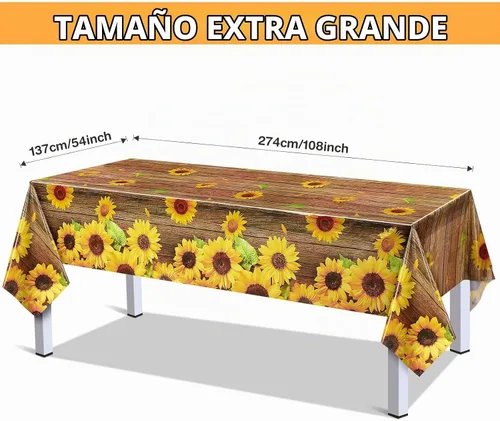 Vista 2 de Breling - Mantel de girasol para decoración de mesa de madera, 54 x 108 Marrón oscuro