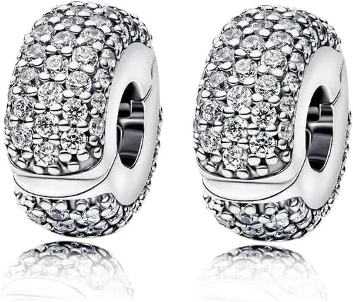 Vista 27 de ARTCHARM Collar de cadena de seguridad con cierre de amor, cuentas de corazón de plata de ley 925, ajuste de pulsera de estilo europeo 2