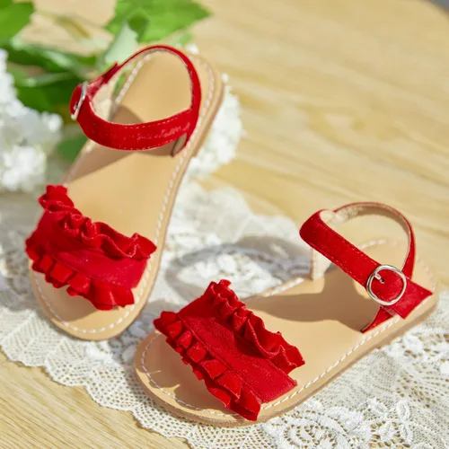 Vista 2 de Otter MOMO Girls Sandals Open Toe Princess Flat Sandals with Ruffle Summer Sandals