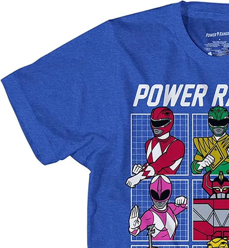 Vista 6 de Power Rangers Mighty Morphin Shirt - Mighty Morphin Boys Graphic T-Shirt