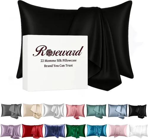 Vista 12 de Fundas de almohada de seda beige con cremallera, fabricadas en Estados Unidos, funda de almohada de seda real para piel propensa al acné