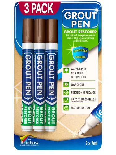 Vista 11 de Grout Pen - Marcador de pintura de lechada para azulejos blancos, punta estrecha de 0.197 pulgadas (0.2 fl oz), paquete de 3