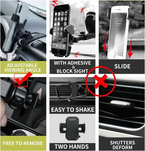 Vista 5 de Soporte de teléfono de automóvil para Volvo XC60 2018-2023, pantalla vertical de gravedad, soporte de teléfono celular para ventilación de aire