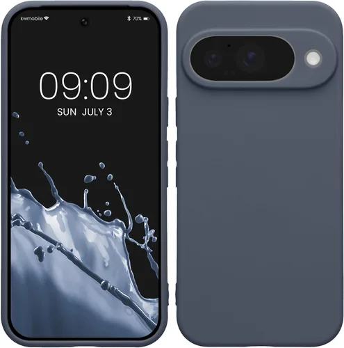 Vista 248 de kwmobile Funda compatible con Google Pixel 9 - Funda protectora delgada de TPU para teléfono - Acabado mate suave - Piedra antigua