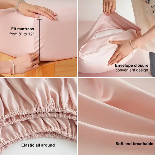 Vista 3 de Mohap - Juego de sábanas de microfibra cepillada, ropa de cama suave de lujo, resistente a la decoloración
