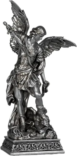 Vista 10 de BC - Estatua de San Miguel católico, figura de arcángel de 12 pulgadas de alto, protector de los fieles, decoración católica del hogar, escultura