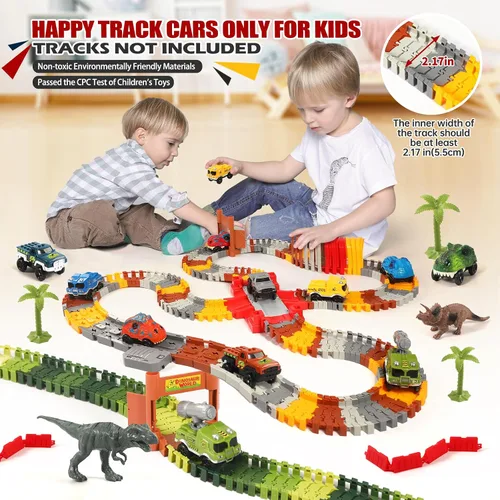Vista 4 de Save Unicorn Solo repuestos para autos de pistas, autos de pista de dinosaurios para pistas que brillan en la oscuridad, accesorios para pistas