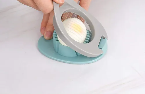 Vista 5 de Cortador de huevos duros con alambre de acero inoxidable apto para lavavajillas (verde)