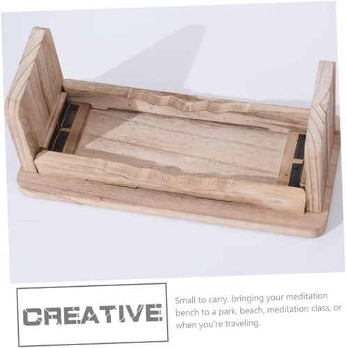 Vista 5 de Banco de meditación Taburete de yoga Taburete de madera para meditación Decoración Zen portátil