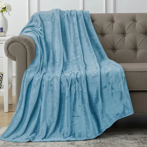 Vista 65 de Utopia Bedding - Manta de vellón de lujo, mullida, antiestática; manta de suave microfibra de 8.8 oz/yd² (300 g/m²) para sofá y cama; tamaño Gris