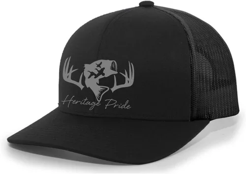Vista 7 de Heritage Pride Sombrero de camionero de malla bordada para hombre de caza de pato de pesca de ciervos