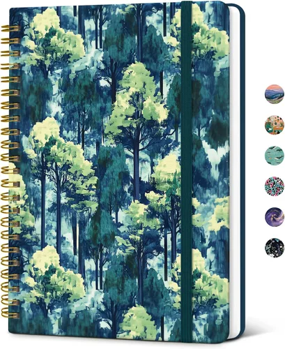 Vista 29 de Taja Cuaderno de Diario en Espiral con Líneas para Mujeres, A5 Lindo Cuaderno de Tapa Dura con Rayas Universitarias para Trabajo y Toma de Notas