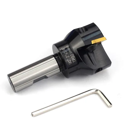 Vista 9 de Molino de extremo indexable con 3 piezas de insertos de carburo TPCN32PDTR Tpg32, diámetro de corte de 2 pulgadas, longitud total de 3-3/4 pulgadas