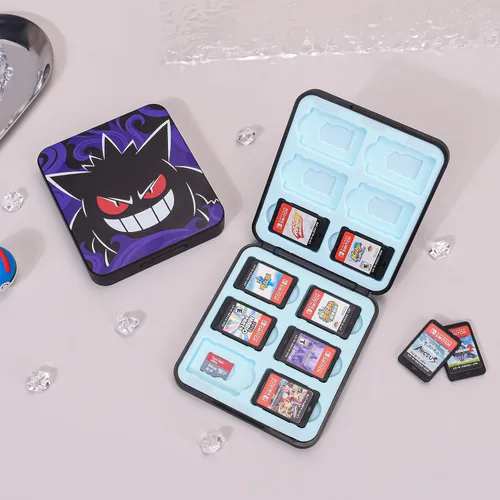 Vista 2 de DLseego Gengar Game Case For Switch Lite Switch Switch OLED 12 Slots Game Cards Holder and 12 Micro SD Card Slots Portable Game Card Storage