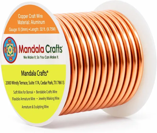 Vista 330 de Mandala Crafts - Alambre de aluminio anodizado de calibre 22 para hacer joyas - 137.2 m de alambre flexible surtido y coloreado - Doble para bonsái