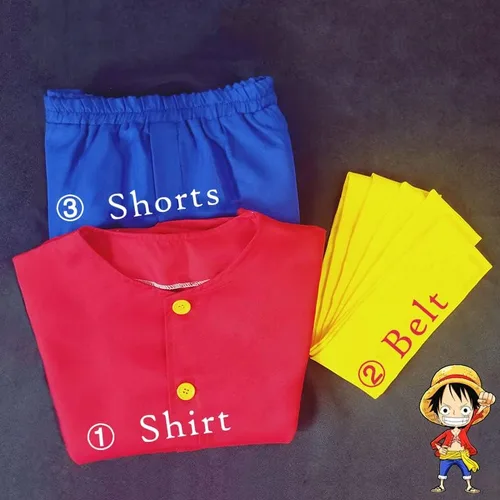 Vista 5 de Disfraz de anime Luffy Cos Anime para hombres y niños, disfraz de Halloween y carnaval