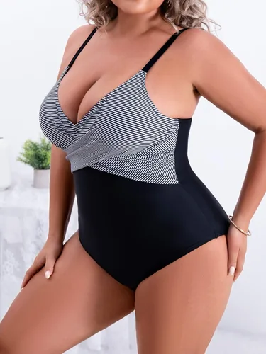Vista 5 de B2prity - Trajes de baño de una pieza para mujer, control de abdomen, parte delantera cruzada, reductores, cuello en V, monokini