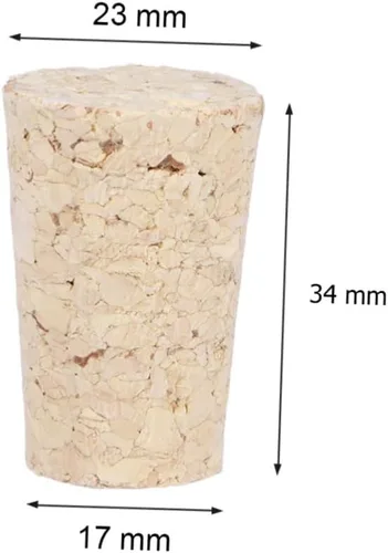 Vista 6 de Elegantes tapones de madera para botellas de vino, 10 unidades, tapones de corcho natural para vino Beige Straight Cork Design, Maintains Natural