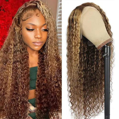 Vista 13 de Peluca de cabello humano con encaje frontal 99j borgoña ondulada profunda, 13x4, peluca frontal prearrancada, densidad del 180%, peluca rizada