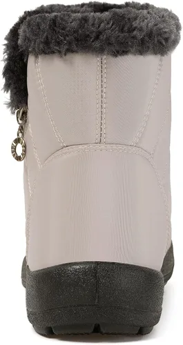 Vista 5 de Hsyooes Botas de nieve para mujer, botas de invierno impermeables Beige