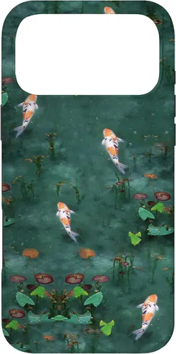 Vista 22 de Emerald Green Majestic Zen Water Garden Japanese Koi Fish Case for iPhone 17