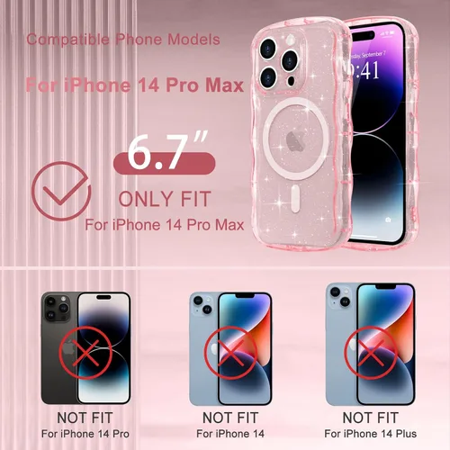 Vista 345 de Pepmune Funda magnética para iPhone 17 Pro Max, color rosa