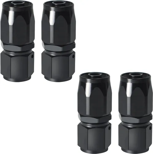 Vista 8 de 6AN Fitting, 2PCS 6 AN Straight Fittings for CPE Braided Hose(Black) 6AN Hose End Fittings compatible with CPE nylon braided hoses