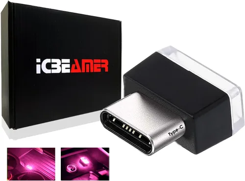 Vista 12 de ICBEAMER Smart USB 1-Paquete (Azul) Luz de Noche LED Automática Plug-in Miniatura para Coche, Van, Pickup, Camión, Interior, Maletero, Iluminación