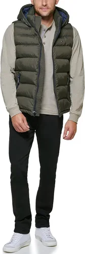 Vista 3 de Tommy Hilfiger Chaleco acolchado con capucha para hombre