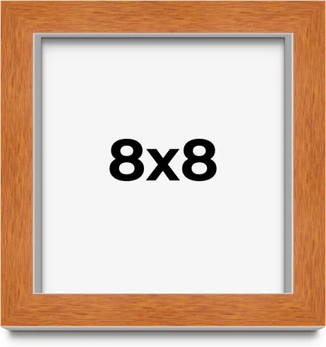Vista 137 de Marco de 3 x 3 pulgadas de madera maciza de nuez y miel marrón con plexiglás acrílico UV, respaldo de tablero de espuma y accesorios para colgar