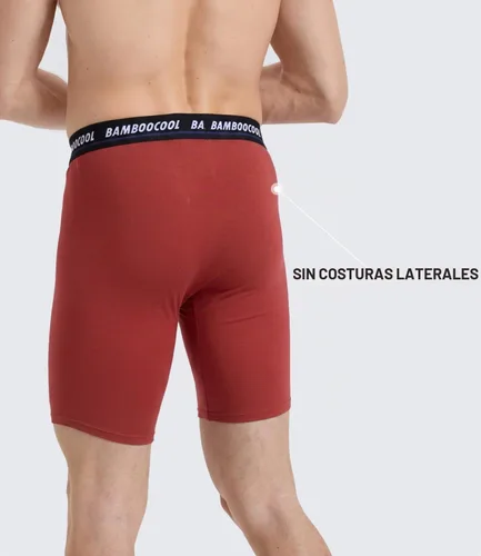 Vista 2 de BAMBOO COOL Ropa interior tipo bóxer largo para hombres de rendimiento con pierna larga para deportes MultiPack