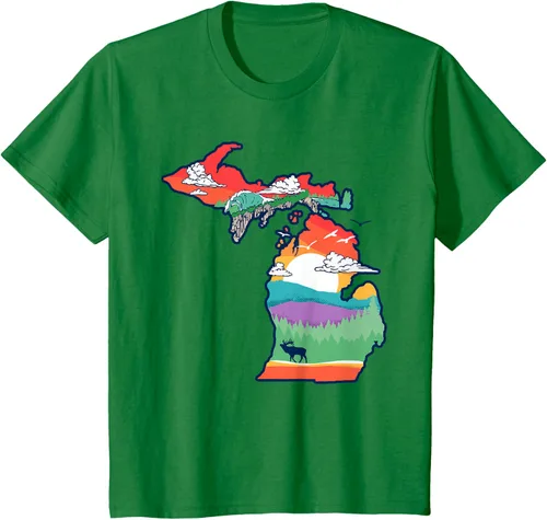 Vista 42 de Michigan Outside - Camiseta con ilustración artística