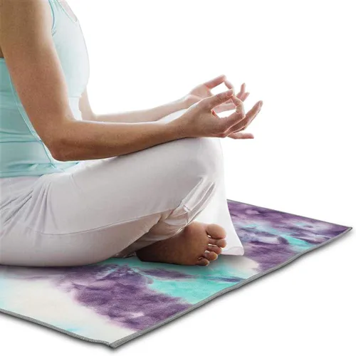 Vista 6 de Toallas de yoga, toalla de yoga antideslizante con textura de gofre antideslizante, manta de yoga de microfibra 100% absorbente, sin olor