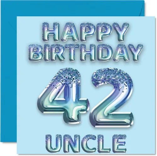Vista 273 de Stuff4 Tarjeta de primer cumpleaños para niños, globo de fiesta con purpurina azul, tarjetas de feliz cumpleaños para niño de 1 año, nieto, hijo, 57