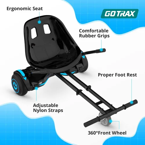 Vista 6 de Gotrax Hoverboard - Accesorio de asiento de kart para patineta de equilibrio automático de 6.5", 8", 8.5", 10", longitud del marco ajustable