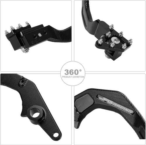 Vista 3 de JFG RACING Palanca de pedal de freno trasero plegable para motocicleta CNC para KLR 650 KLR650 2020-2023 ADV negro