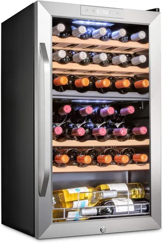 Vista 12 de Ivation Refrigerador de vino con compresor de 24 botellas con cerradura Gran bodega independiente para vino tinto, blanco, champán o espumoso Negro