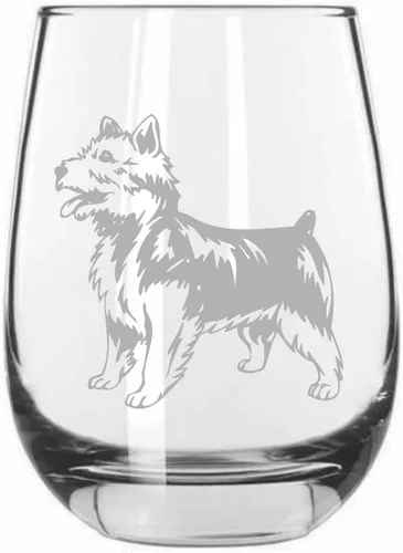 Vista 449 de Shar Pei (chino) - Vaso de vino sin tallo grabado para perro, 15.25 onzas