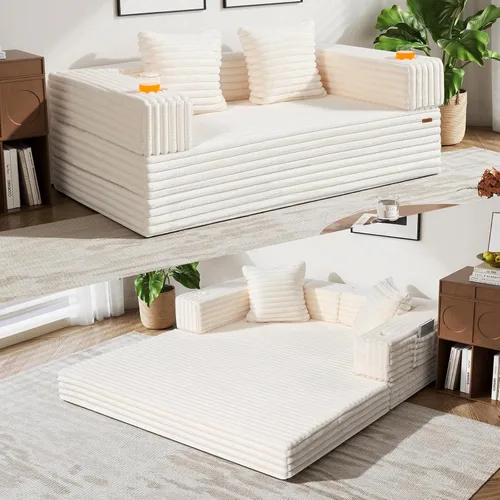 Vista 16 de COMAX Sofá cama futón, sofá cama convertible, sofás plegables sin hueso