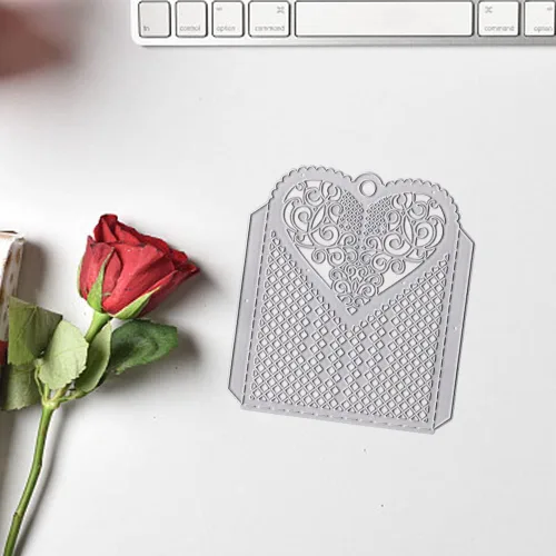 Vista 3 de ALIBBON Tarjeta de felicitación de corazón 3D para el día de San Valentín, troqueles para hacer tarjetas, troqueles de corte a cuadros de búfalo