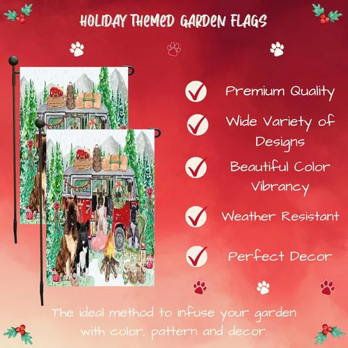 Vista 3 de Doggie of the Day American Akita Dogs Garden Flags - Christmas Time Camping - Double Sided - Yard Porch Lawn Spring Decorative Gift - Home Decor 12